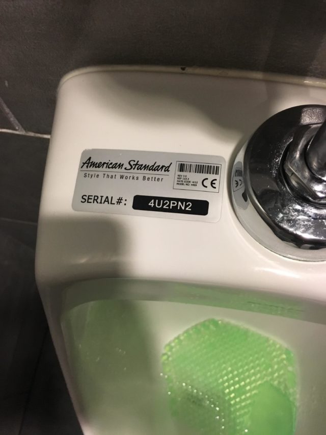 The hidden message written on this urinal could not be more appropriate