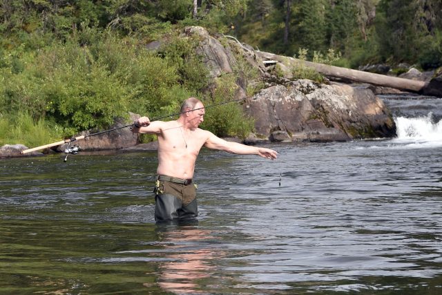 The Russian president is known for his love of fishing