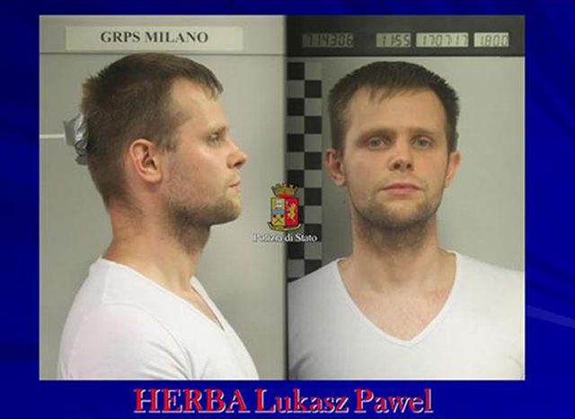 Police photo of a man identified as identified as Lukasz Pawel. (AP)