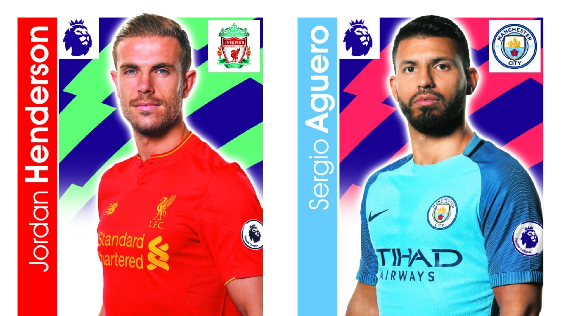 Jordan Henderson and Sergio Aguero stickers