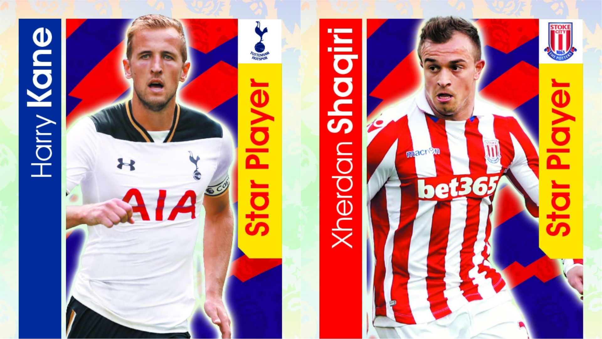 Harry Kane and Xherdan Shaquiri stickers