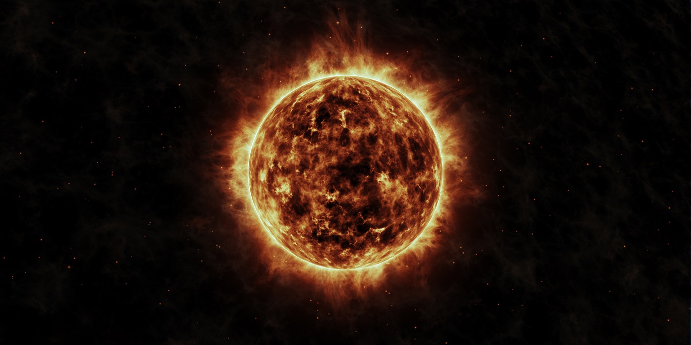 The Sun animation with star background