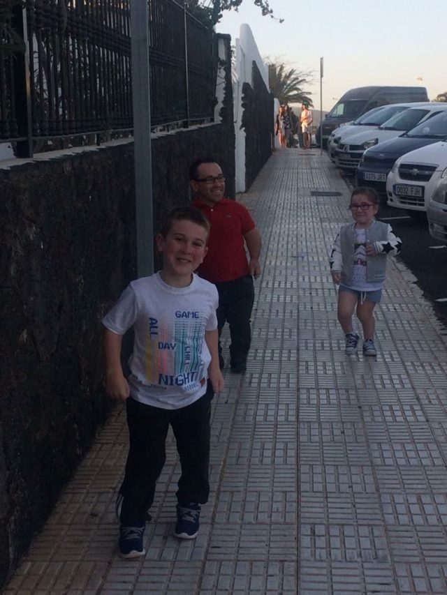 Jack, Paul and Erin on holiday in Lanzarote in February 2017 (Collect/PA Real Life)