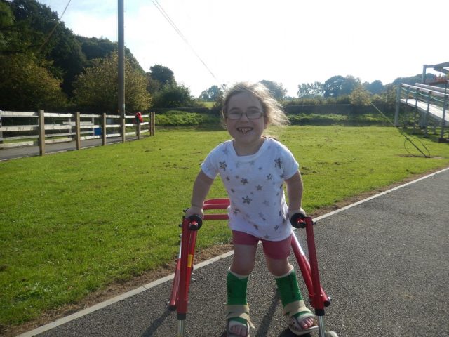 Erin after having ankle surgery in 2015 on an activity weekend with Little People UK (Collect/PA Real Life)