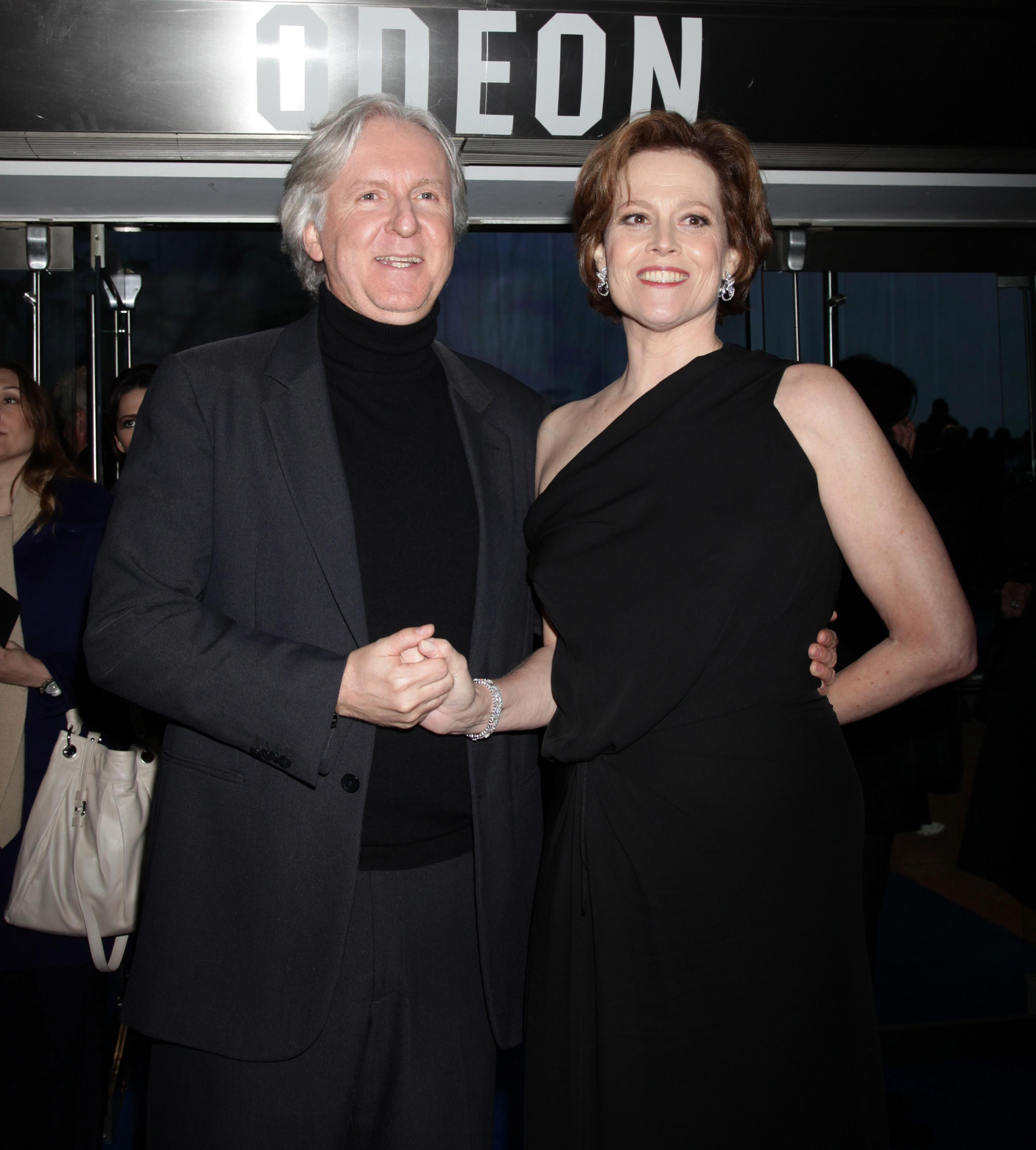 James Cameron and Sigourney Weaver