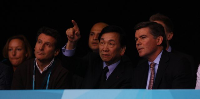 The president of AIBA Dr Ching-Kuo Wu talks with Lord Coe in 2012 (PA)