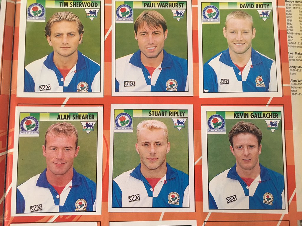 Blackburn Rovers footballers in a 1990s Premier League sticker album