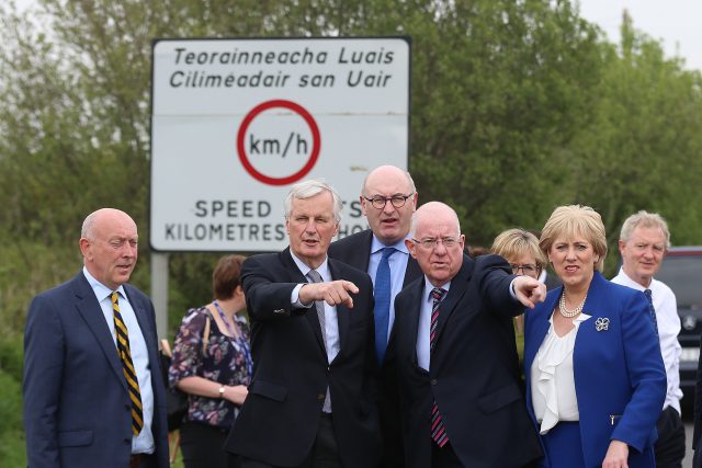 EU chief Brexit negotiator Michel Barnier visits the Irish border (PA)