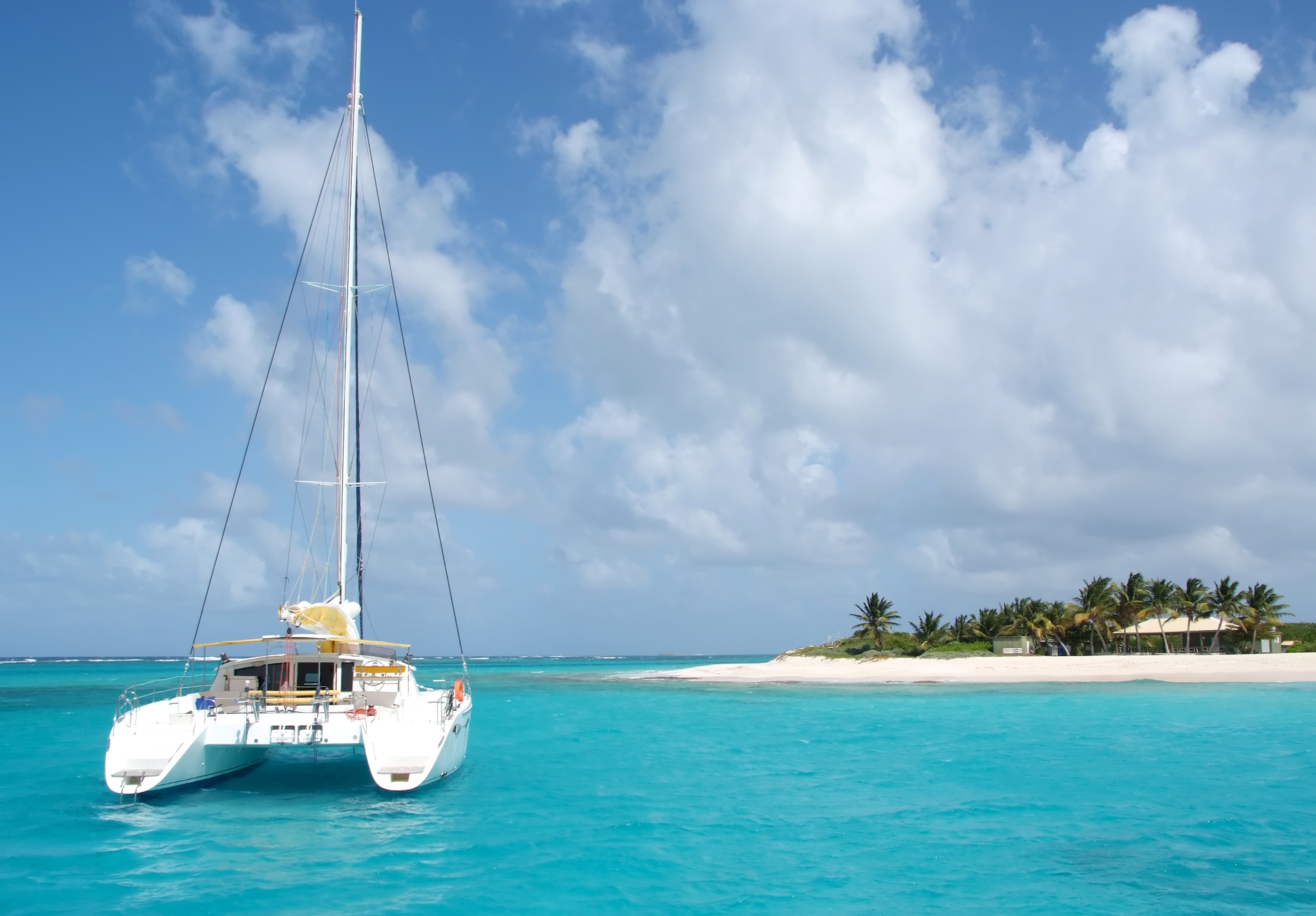 A catamaran near a beach (Marcel Krol/Getty Images)