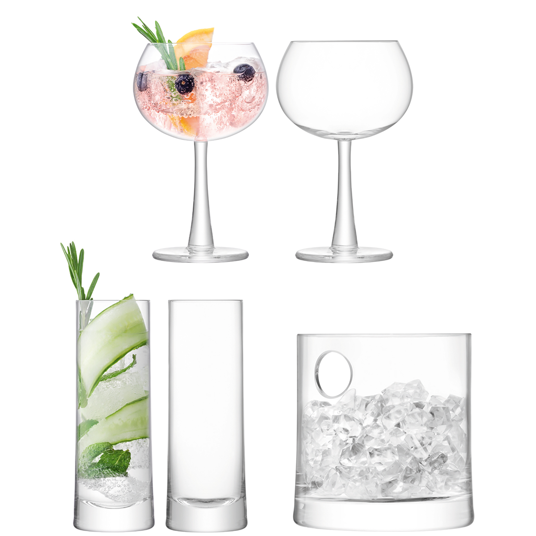 Beautiful glassware adds to any occasion. LSA International Gin ice bucket & cocktail glass set, hand made glass, £70, Black By Design (Black By Design/PA)