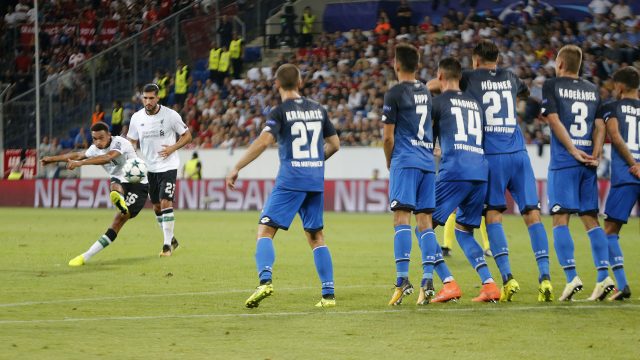 Trent Alexander-Arnold opened the scoring with a superb free-kick in Hoffenheim