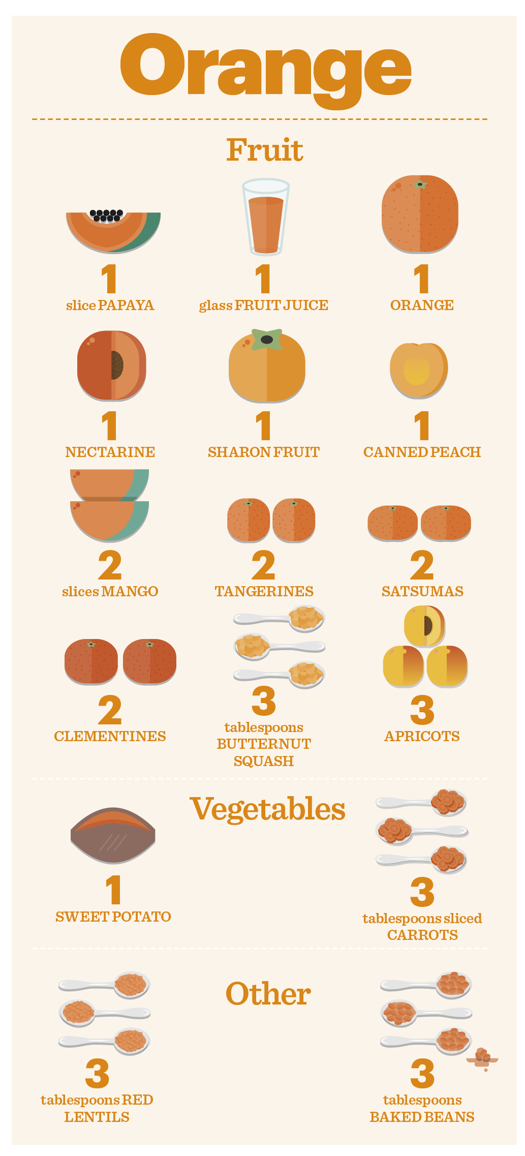 orange fruit and vegetables