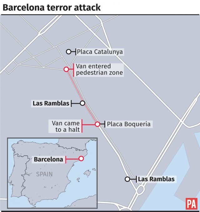 Where the attack took place in Barcelona