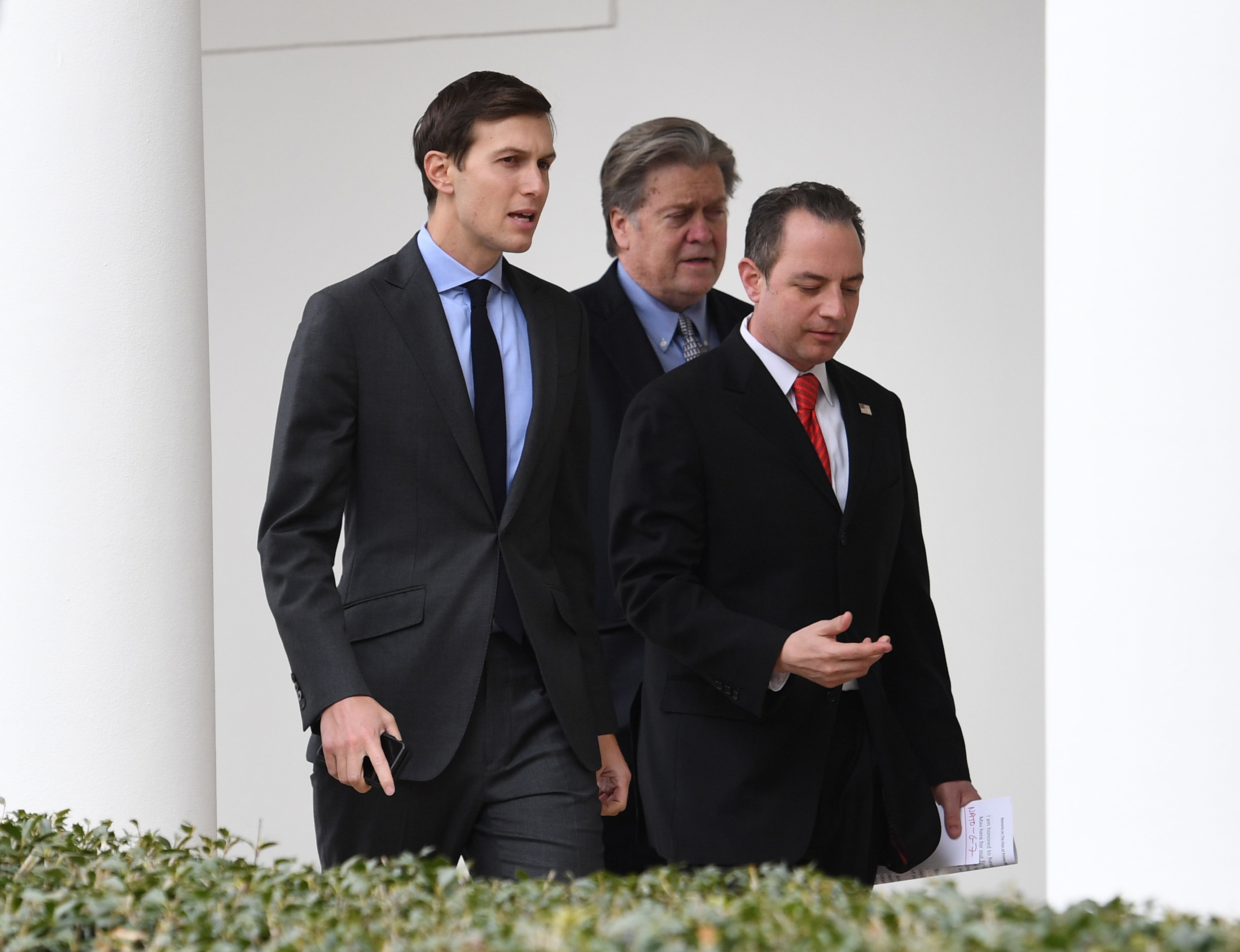 Jared Kushner, Steve Bannon and Reince Priebus