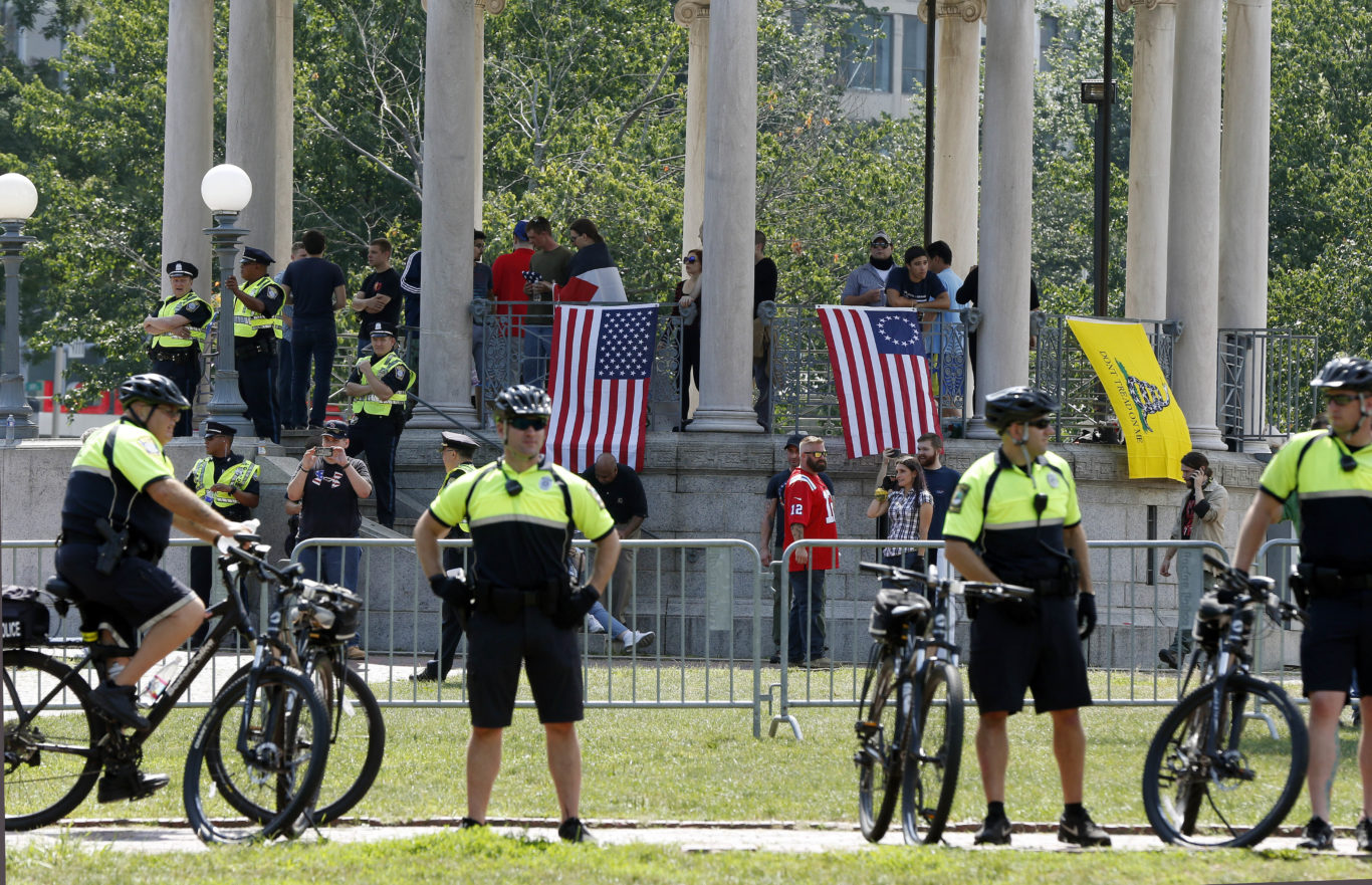 Protesters in Boston (Michael Dwyer/AP/PA)