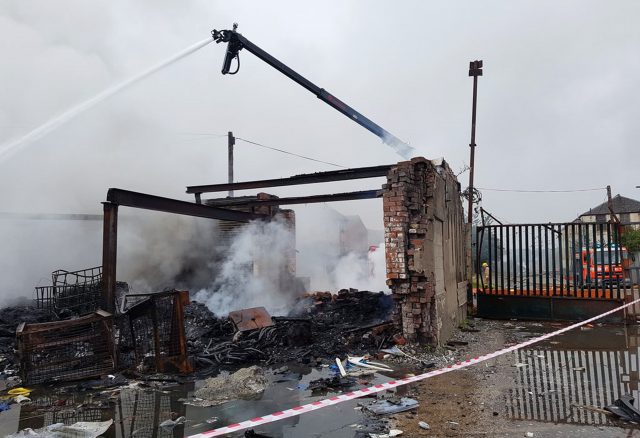 The blaze at the plant on Paterson Street in Blackburn (Lancashire Fire and Rescue Service)