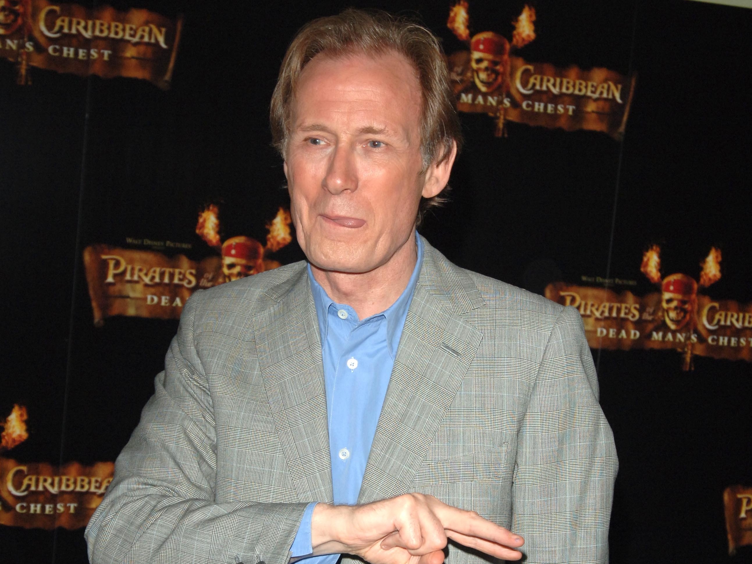 Nighy attends the launch of Pirates Of The Caribbean: Dead Man's Chest in 2006.