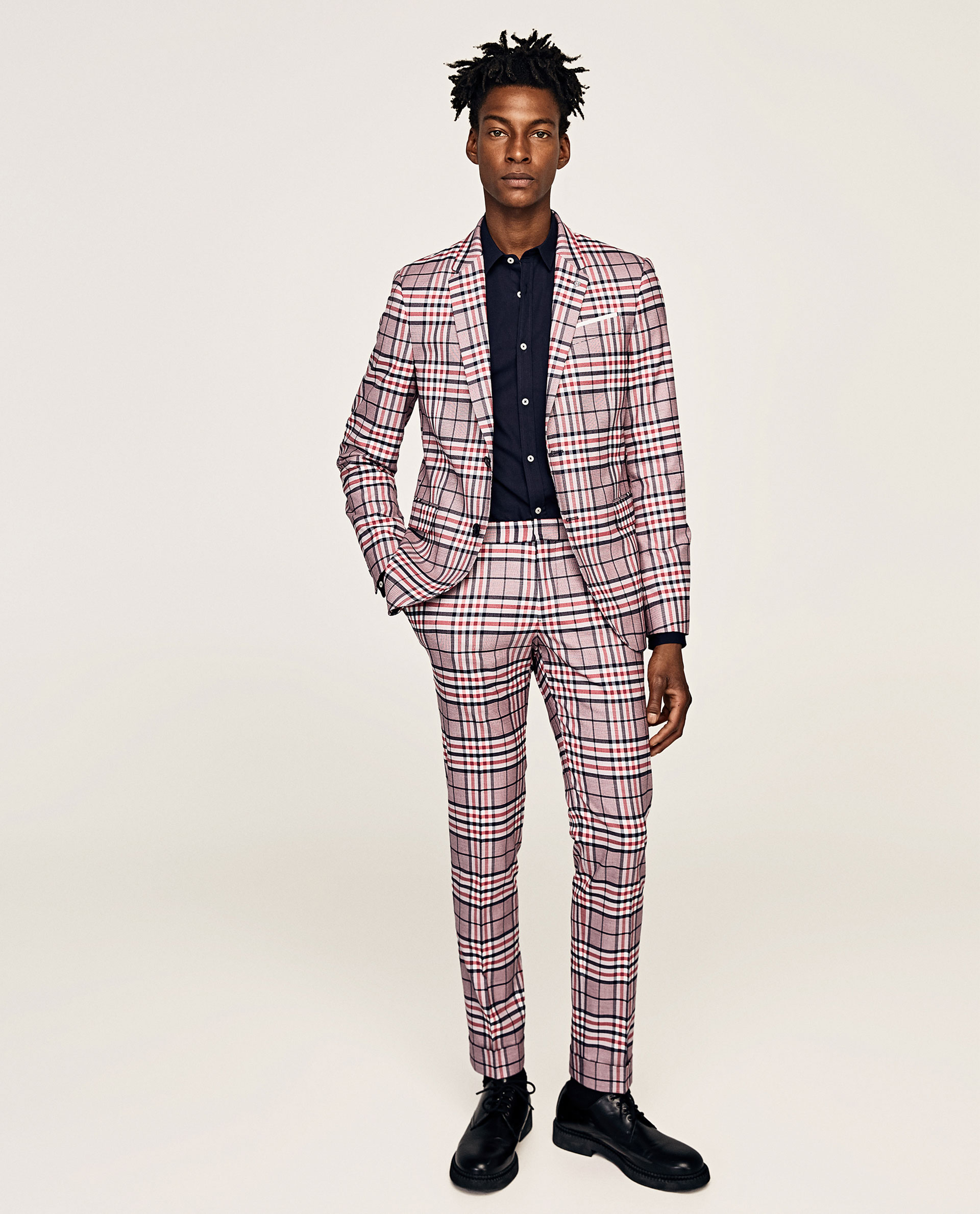 zara checked suit