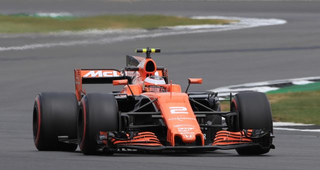 McLaren's Stoffel Vandoorne during second practice of the 2017 British Grand Prix at Silverstone
