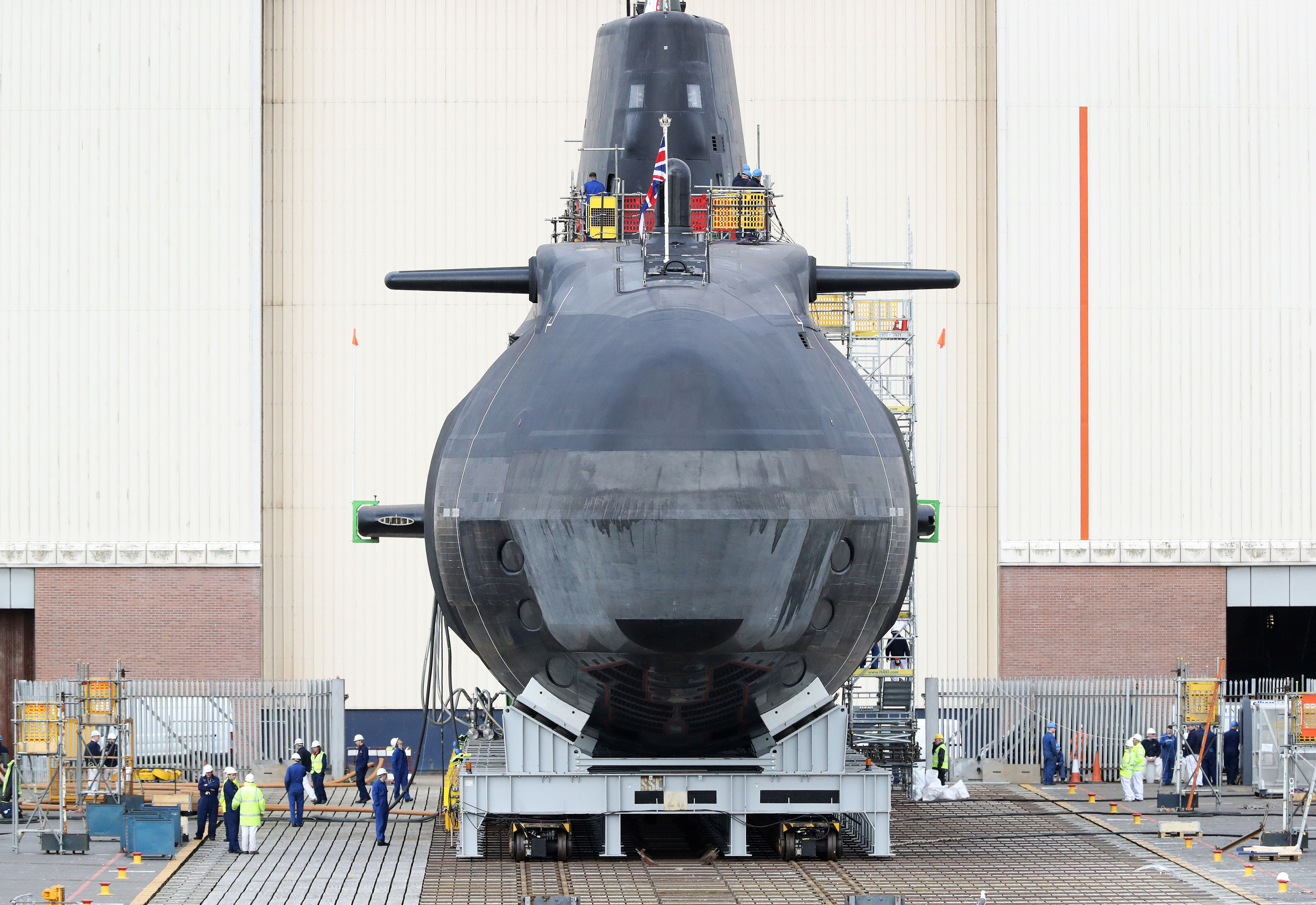The new fourth Astute-class nuclear-powered submarine, HMS Audacious