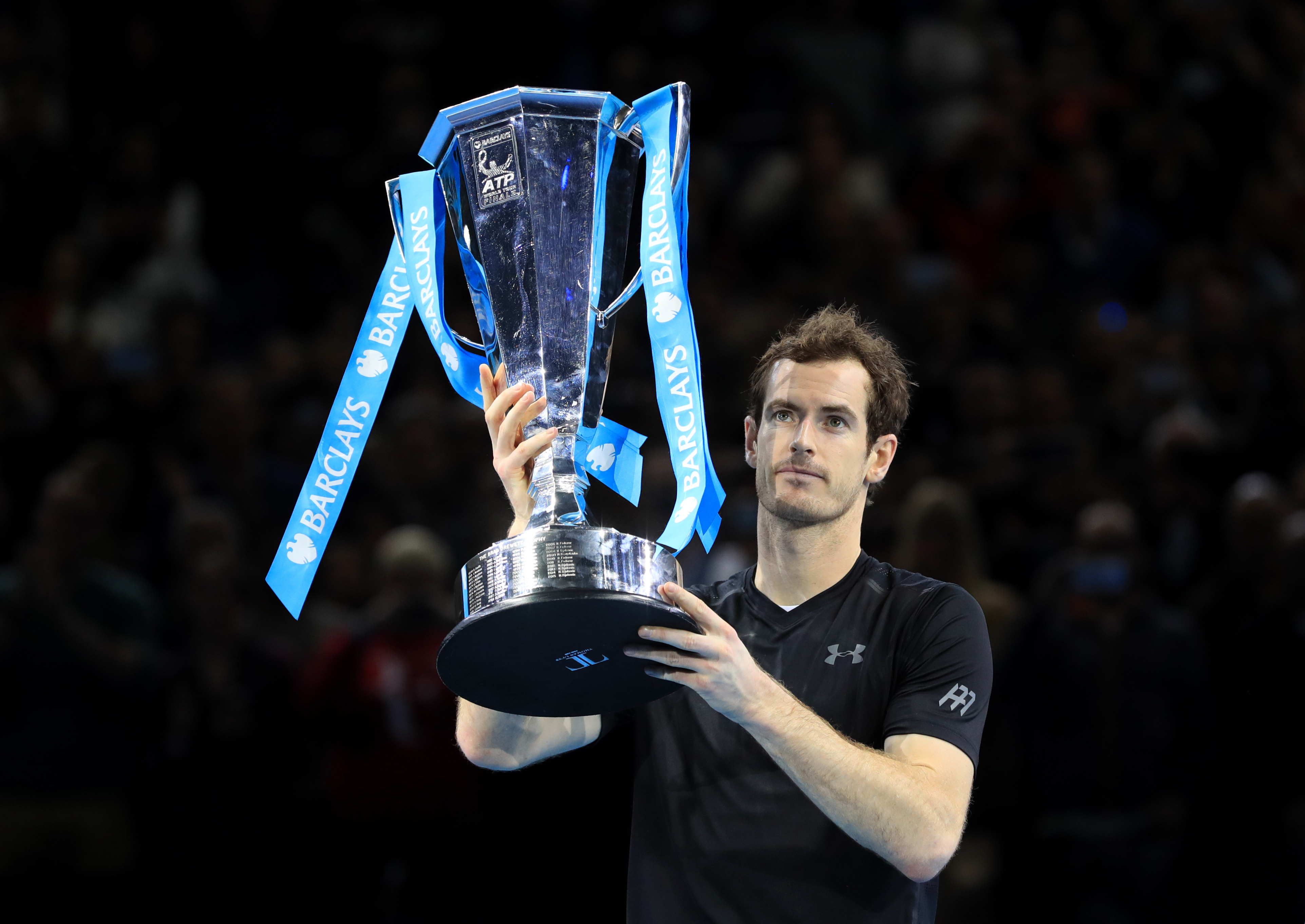 Andy Murray with the ATP trophy