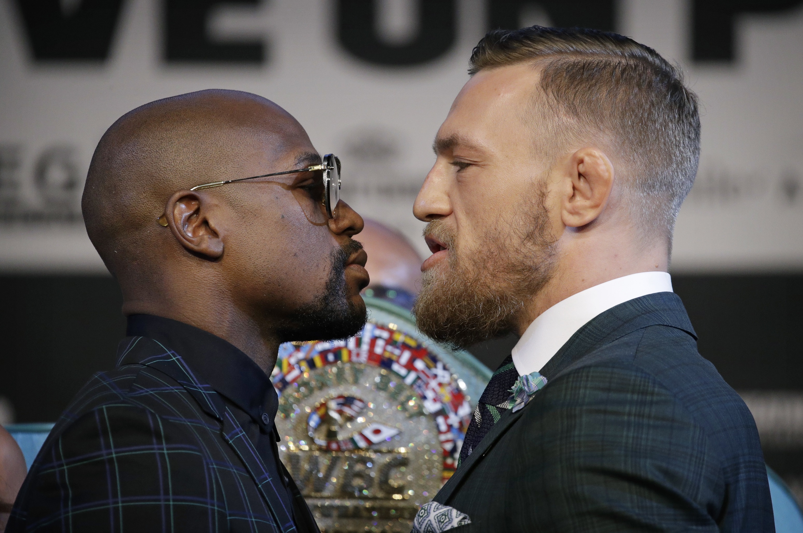 Floyd Mayweather and Conor McGregor ahead of their bout