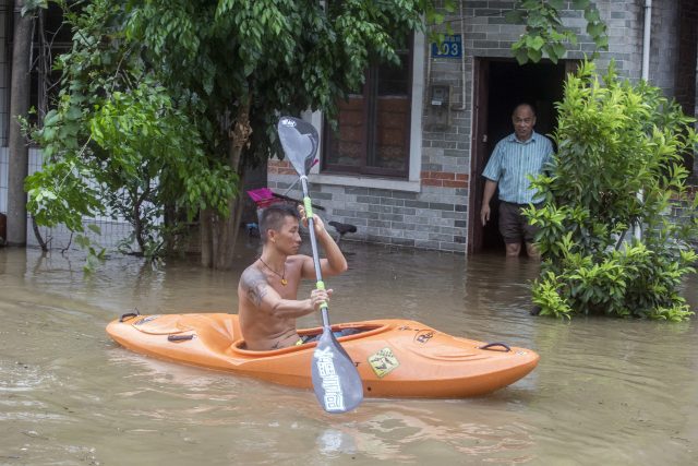 A man in a kayak