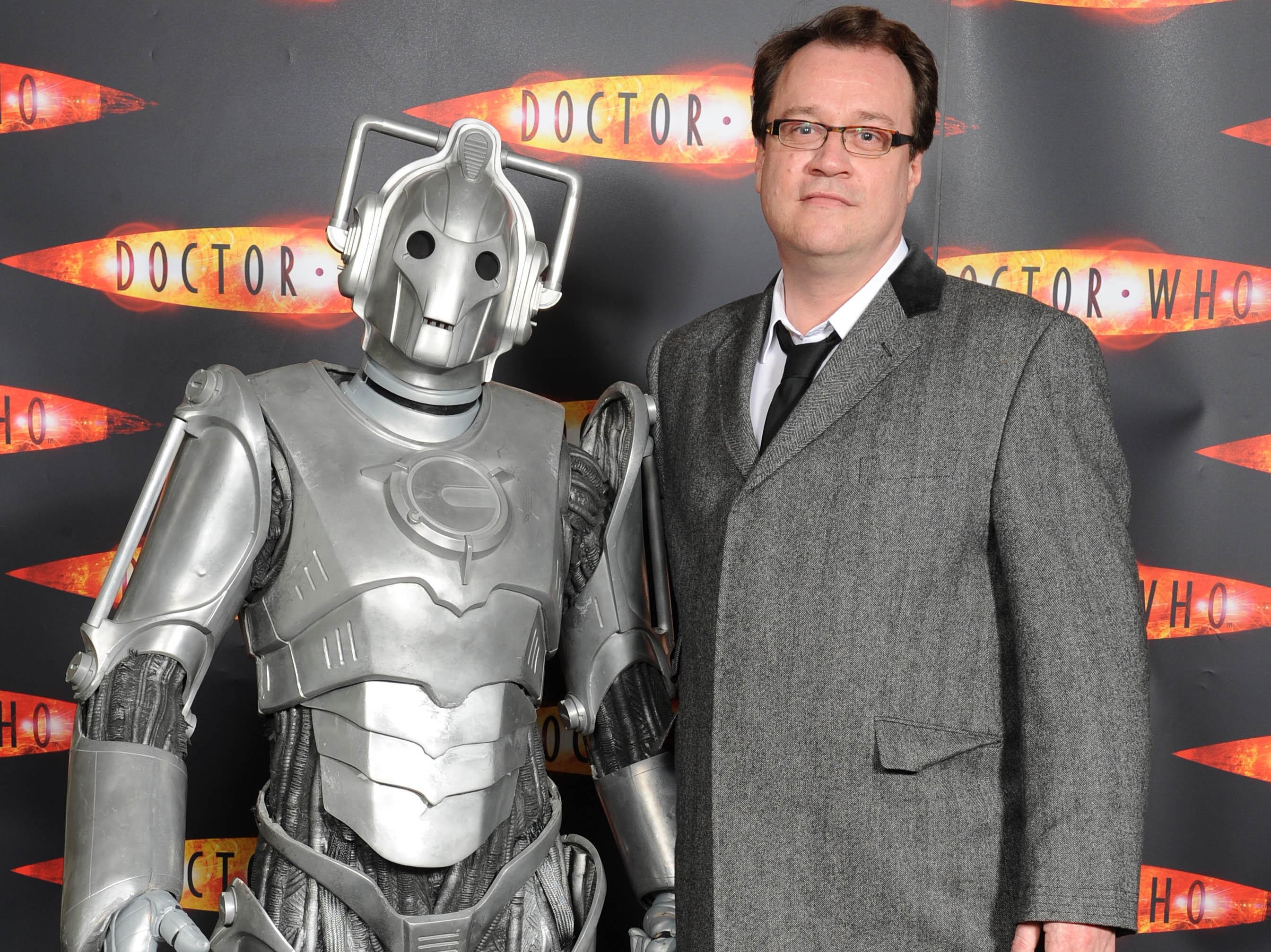 Davies joins a cyberman for a Christmas Doctor Who screening.