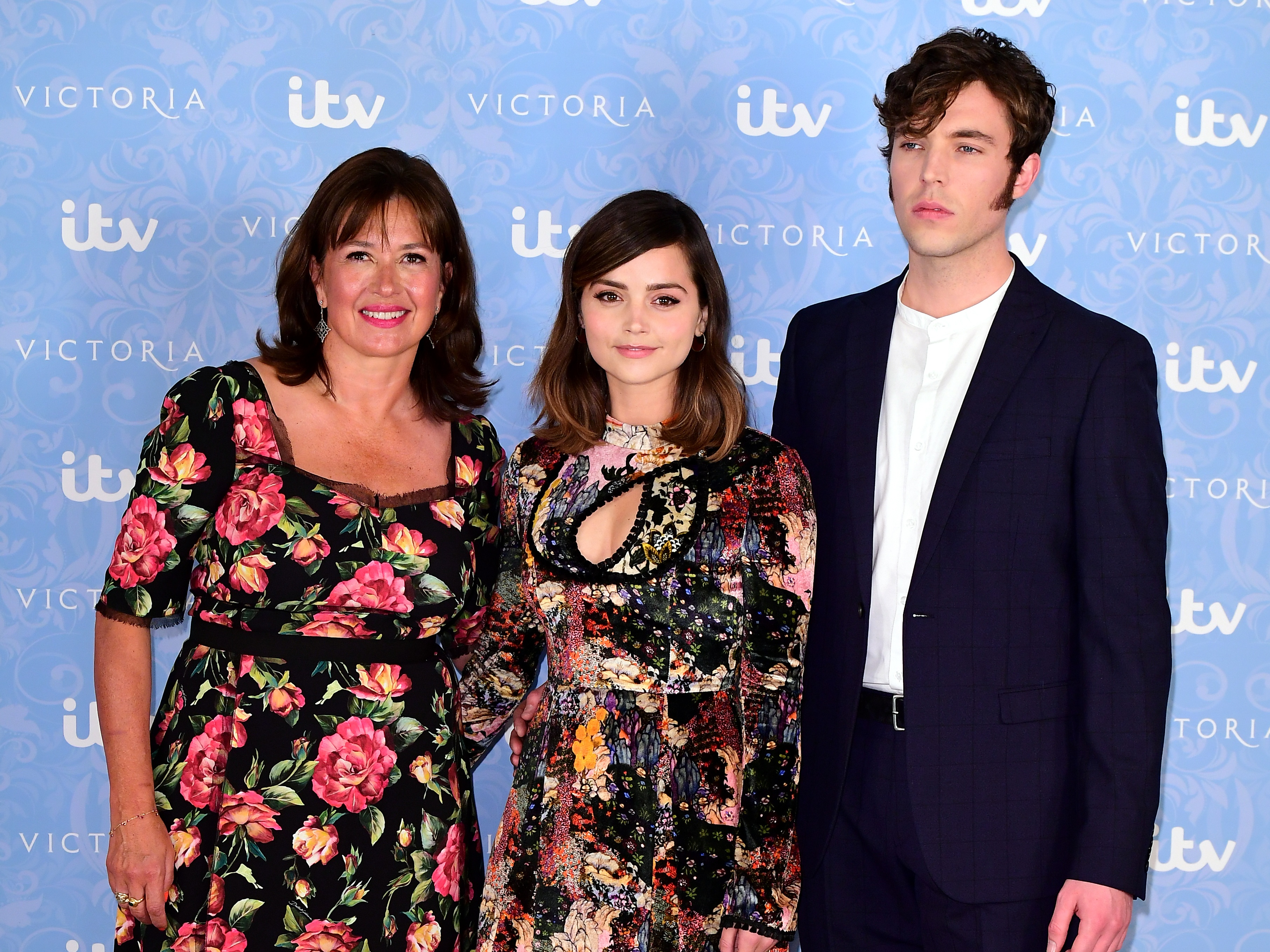 Goodwin (left) joined Coleman and Hughes on the red carpet to launch the new series this week.