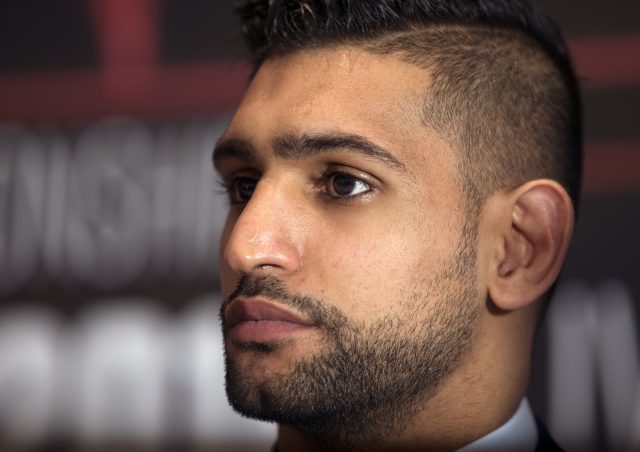 Amir Khan during a press conference