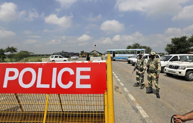 A police roadblock