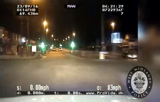 Dash cam footage of the driver