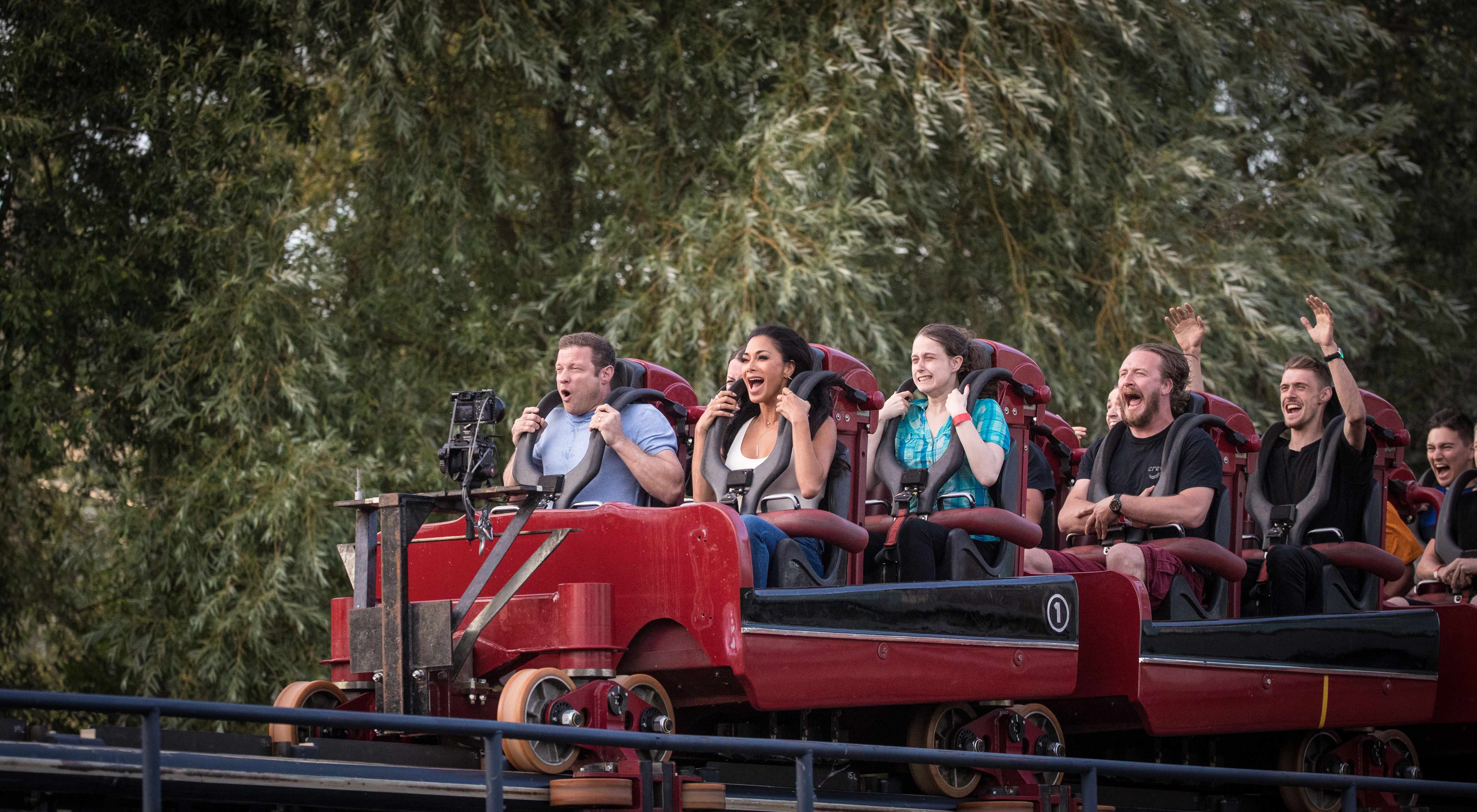 The X Factor team went to Thorpe Park