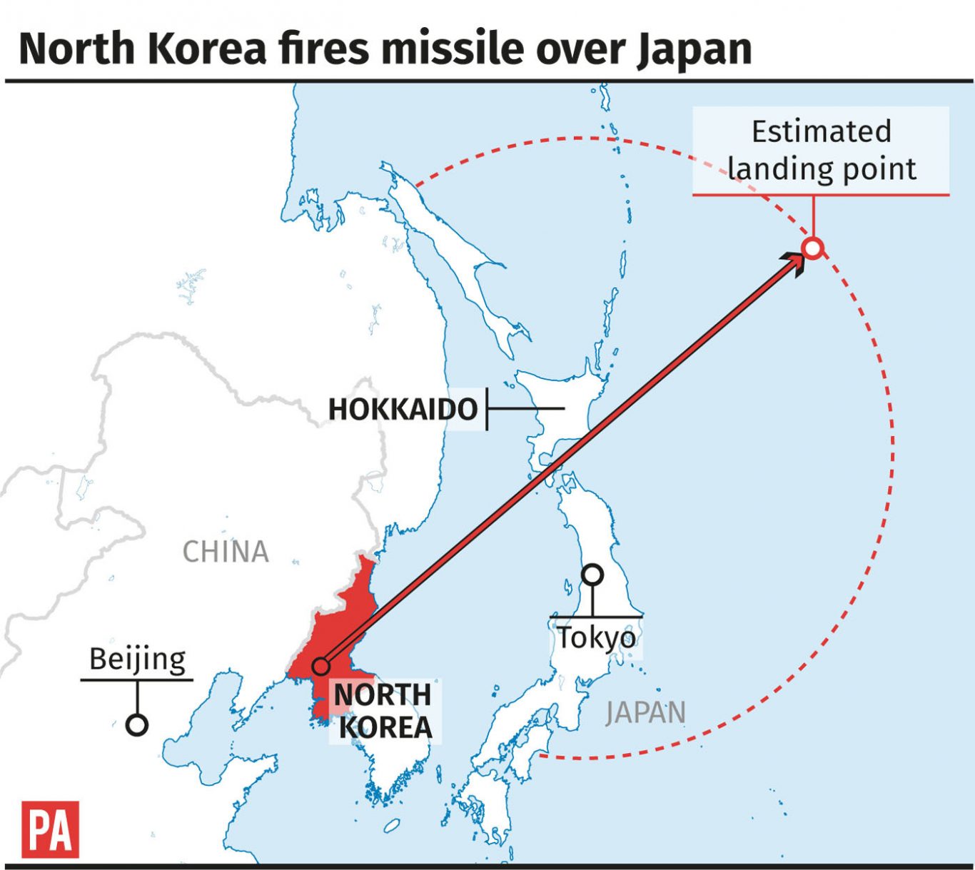 North Korea fires missile over Japan. 