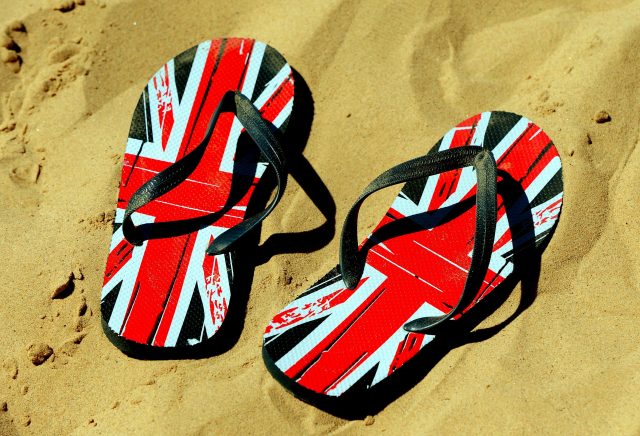 A pair of flip flops