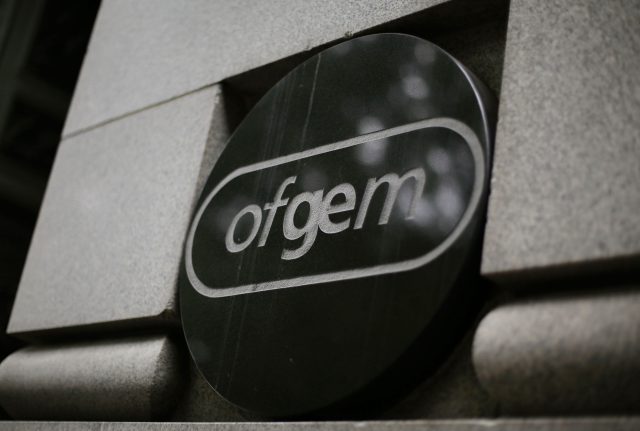 The Ofgem sign outside the electricity and gas industry regulator's office in Millbank, central London