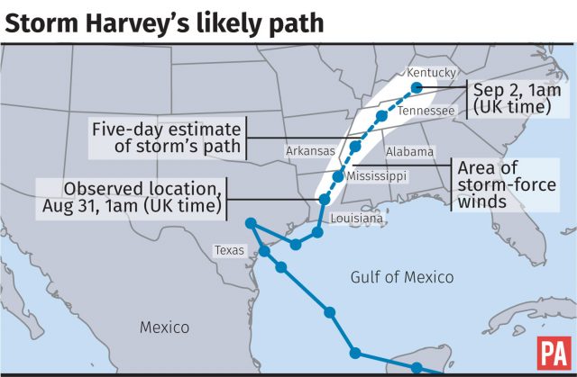 Where Storm Harvey is likely to go next