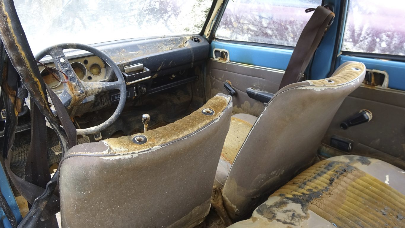 An interior view of a Peugeot 104 which was recovered this week 38 years after it was stolen(Chris den Hond/AP)