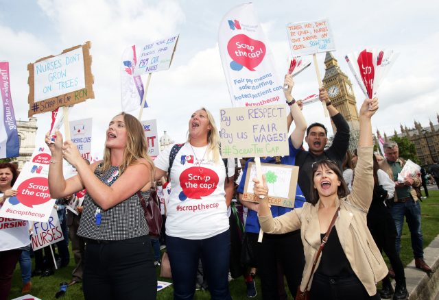 Nurses protest (Yui Mok/PA)