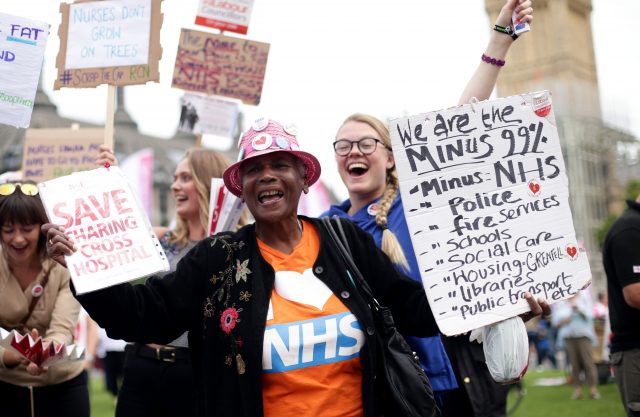 Nurses protest (Yui Mok/PA)