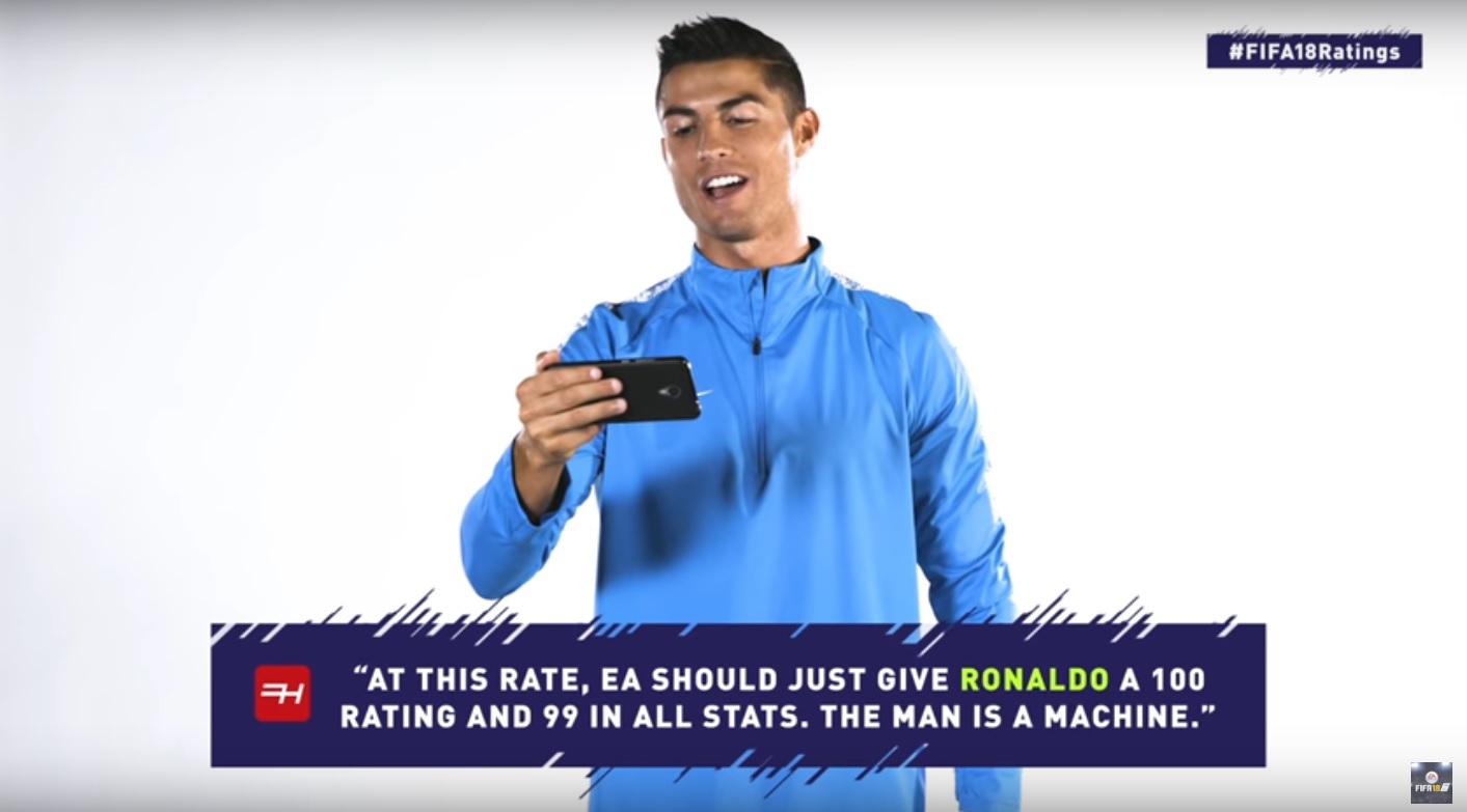 Cristiano Ronaldo reads someone's opinion of him
