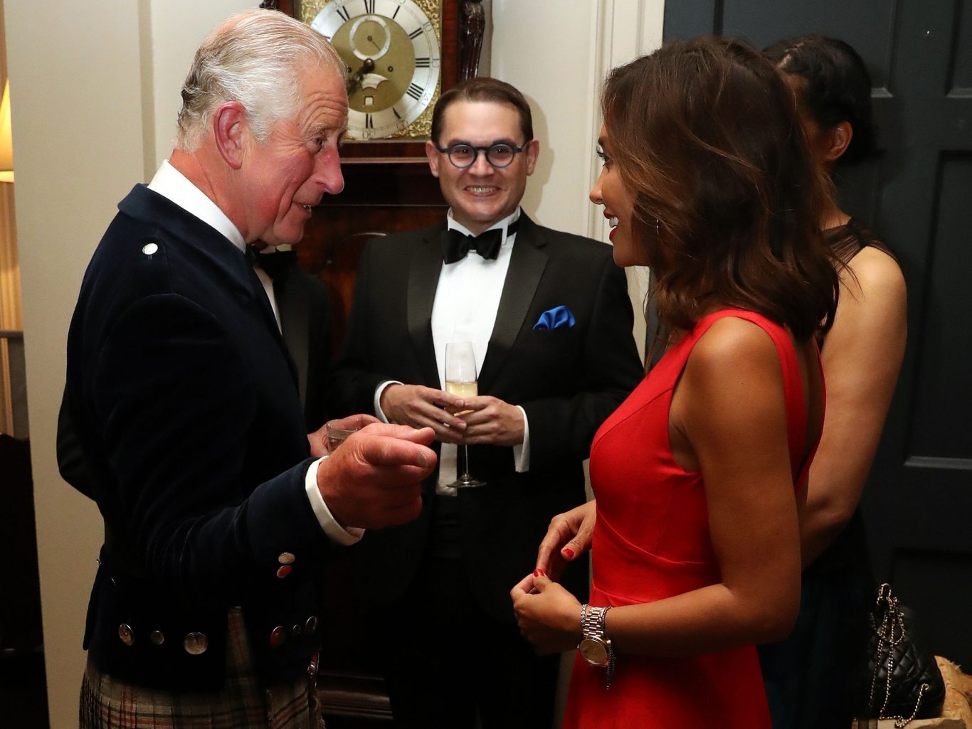 The Prince of Wales meets Myleene Klass as he attends Classic FM's 25th anniversary recital at Dumfries House in Cumnock (Andrew Milligan/PA)