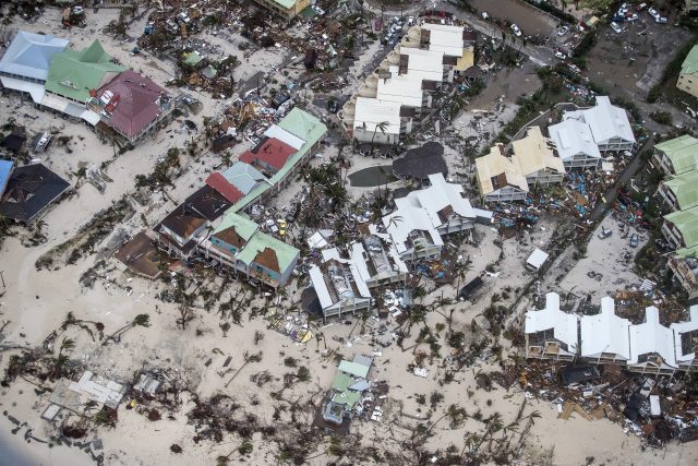 Storm damage in the aftermath of Hurricane Irma on the island of St Maarten (Gerben Van Es/Dutch Defense Ministry via AP)