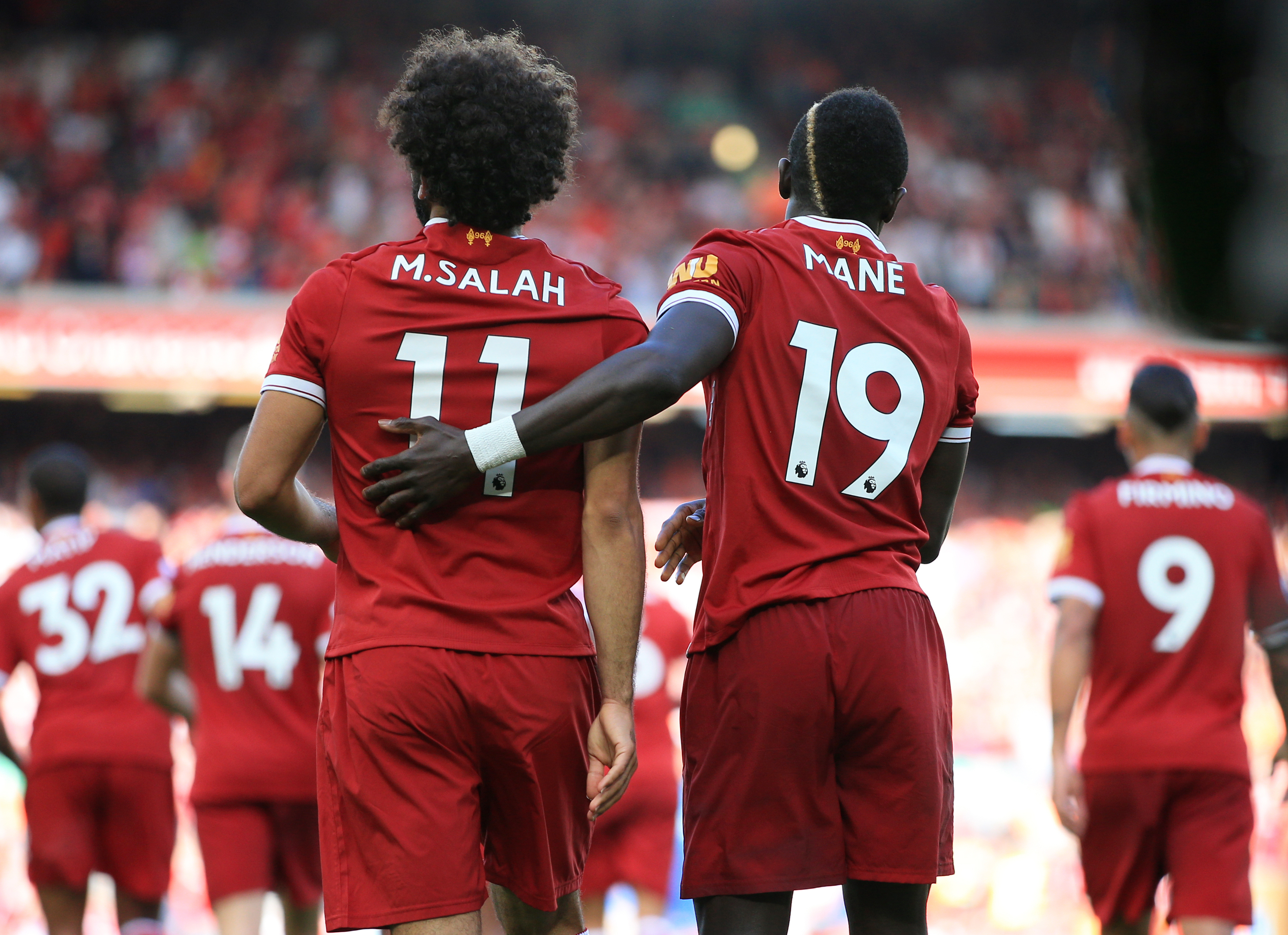 Liverpool players Mohamed Salah and Sadio Mane