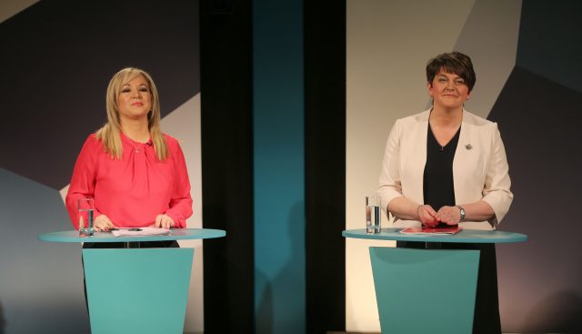 Michelle O'Neill and Arlene Foster. (Niall Carson/PA)