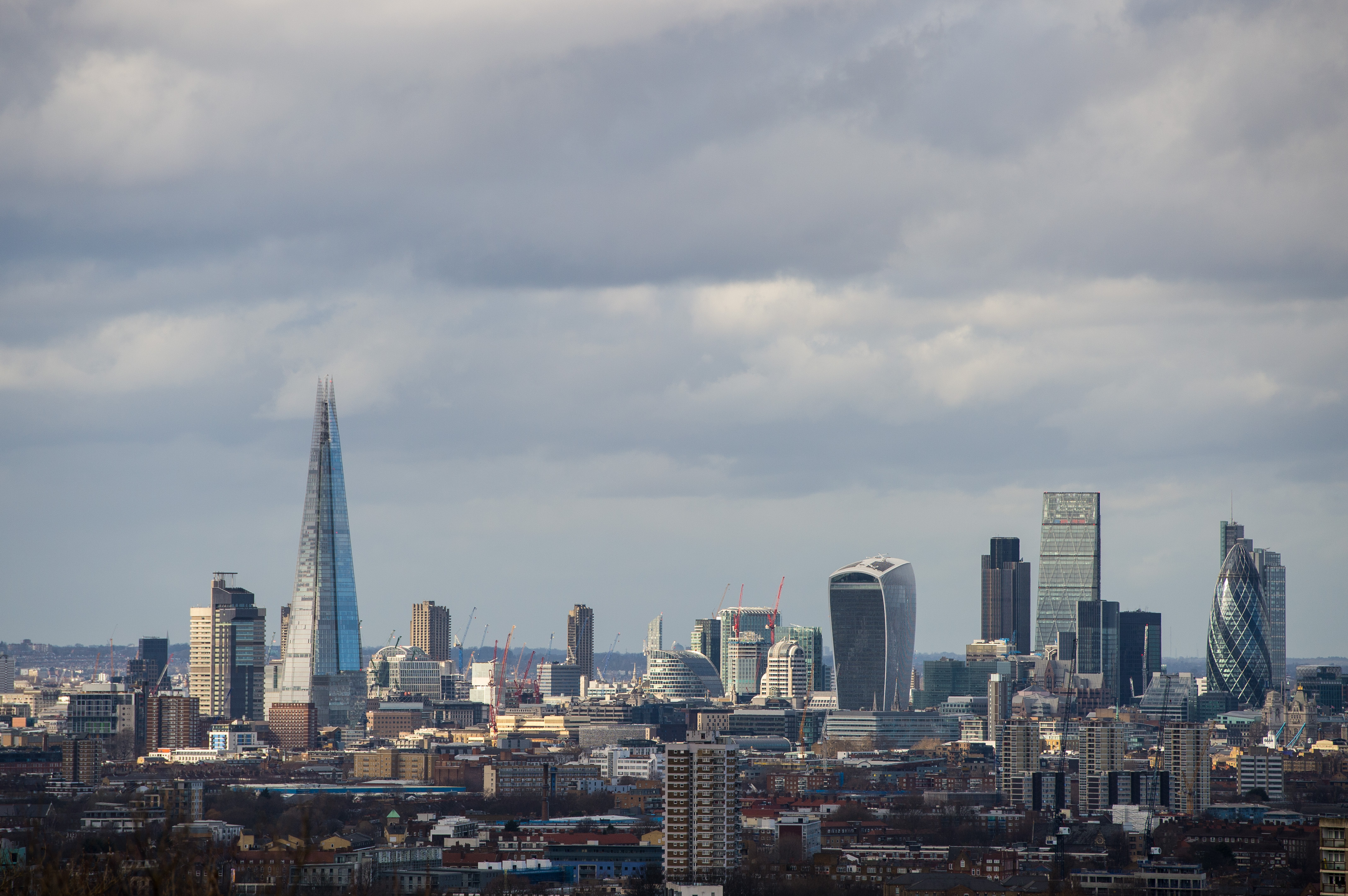 A general view of the London skyline, including the Shard