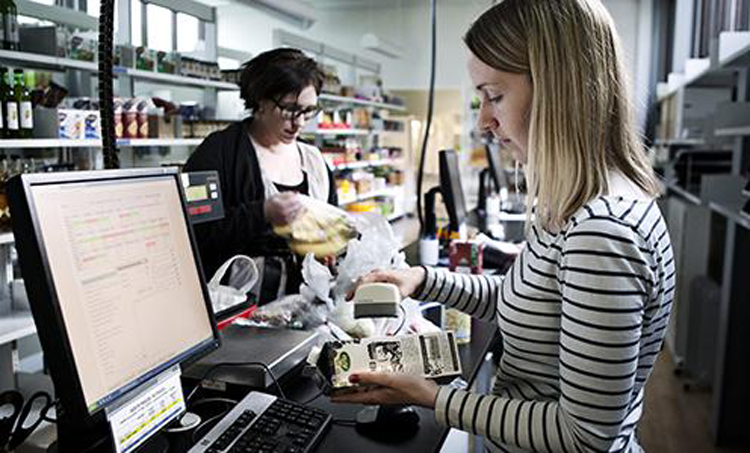The subjects picking up their food in a scientific supermarket at the University of Copenhagen.