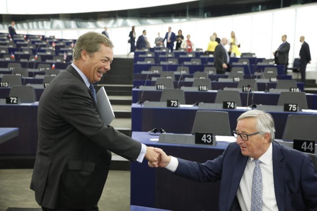 Nigel Farage and Jean-Claude Juncker