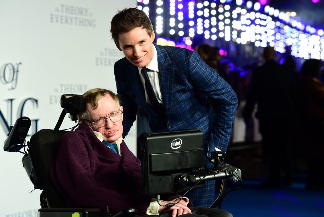 Eddie Redmayne and Stephen Hawking