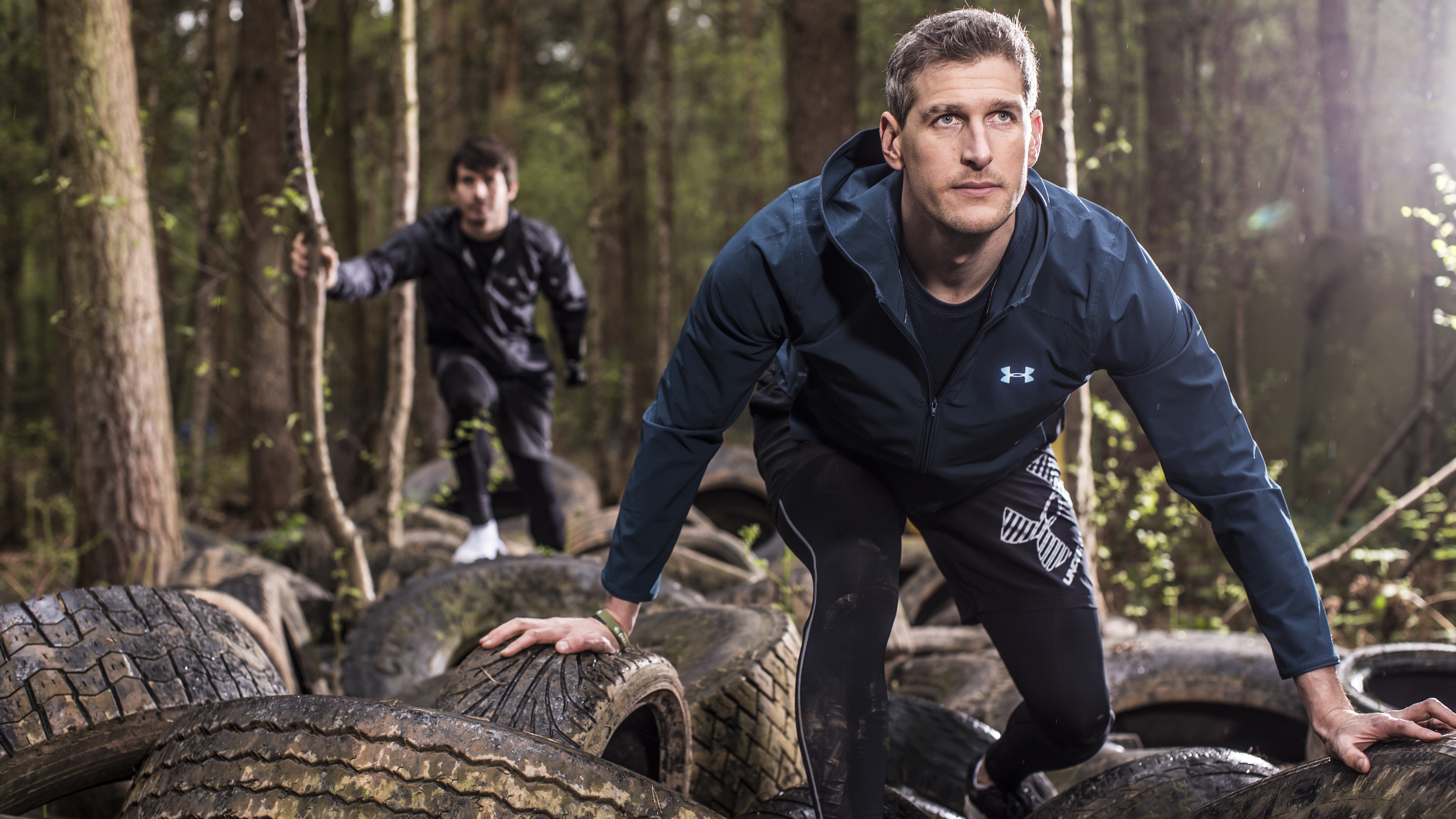 Jaco Van Gass and David Wiseman modelling for Jacamo (Neale Haynes/Jacamo/PA)